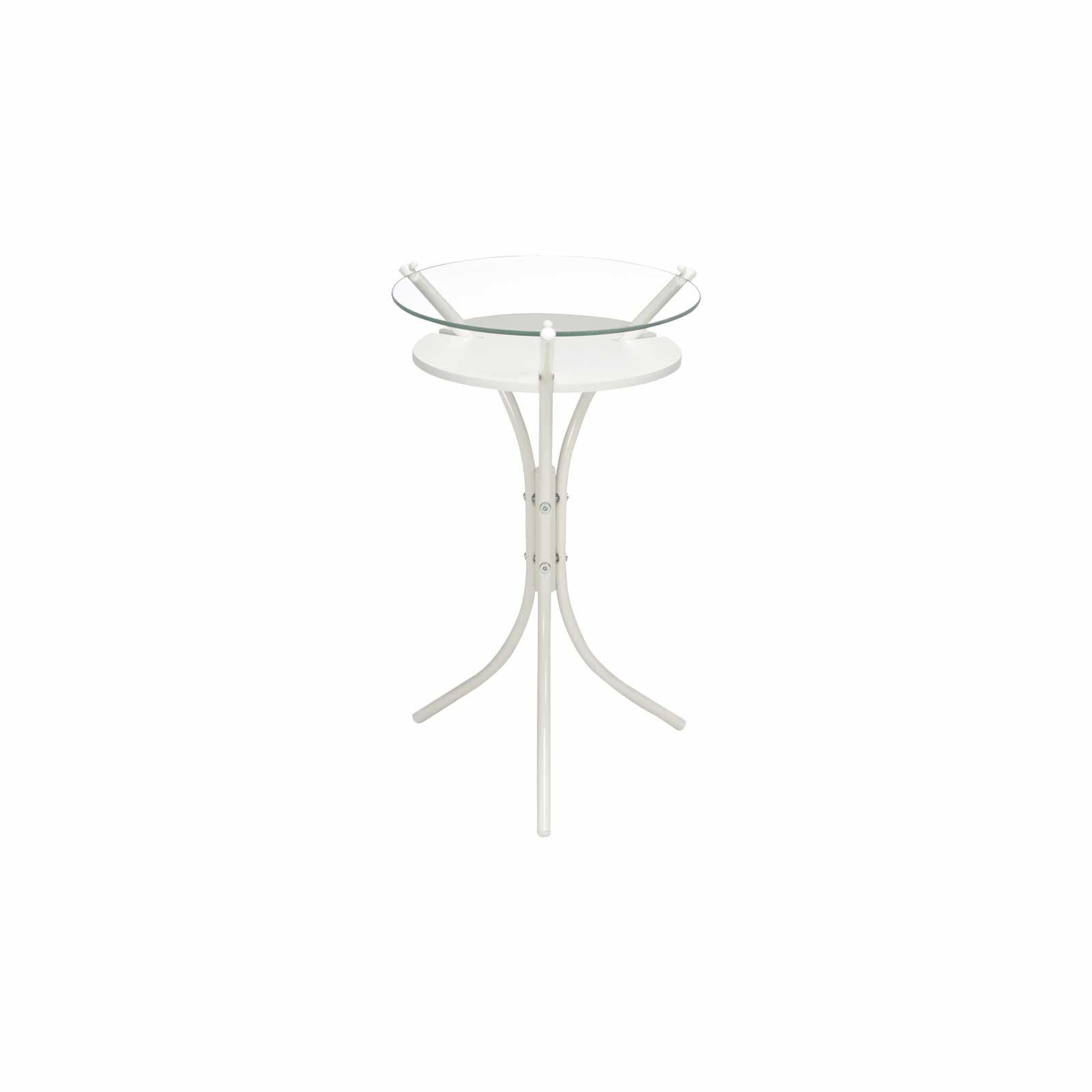 ガラストップサイドテーブル ホワイト - テーブル